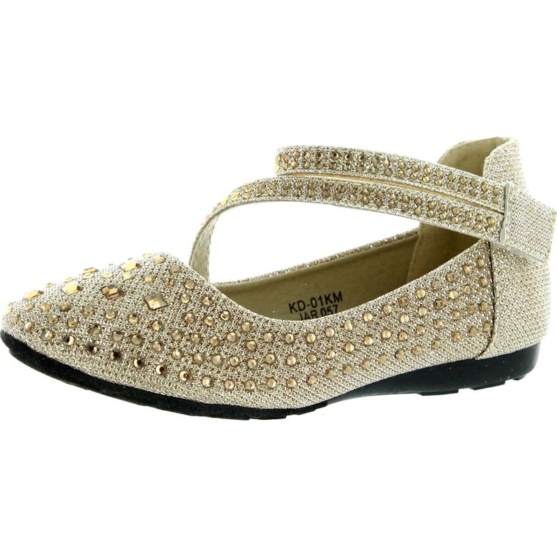 Link Kd01km Gold Gold Childg FlatsShoes 3b New